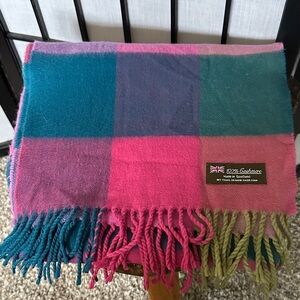 Scottish Luxurious Multicolor Block Cashmere Scarf/Shall Tassels Gift 🎁 Wrapped